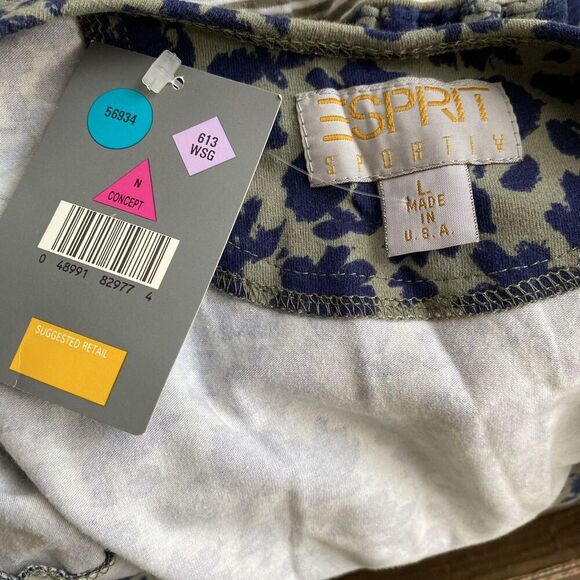 Esprit Crop Top Pants Set Womens Large Medium Floral Made In USA 2 Piece Out - Picture 5 of 6